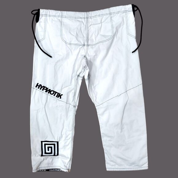 HYPNOTIK Pants Adult A2L White Jiu Jitsu Martial Arts Pro Max Logo Straight Leg - Picture 6 of 7
